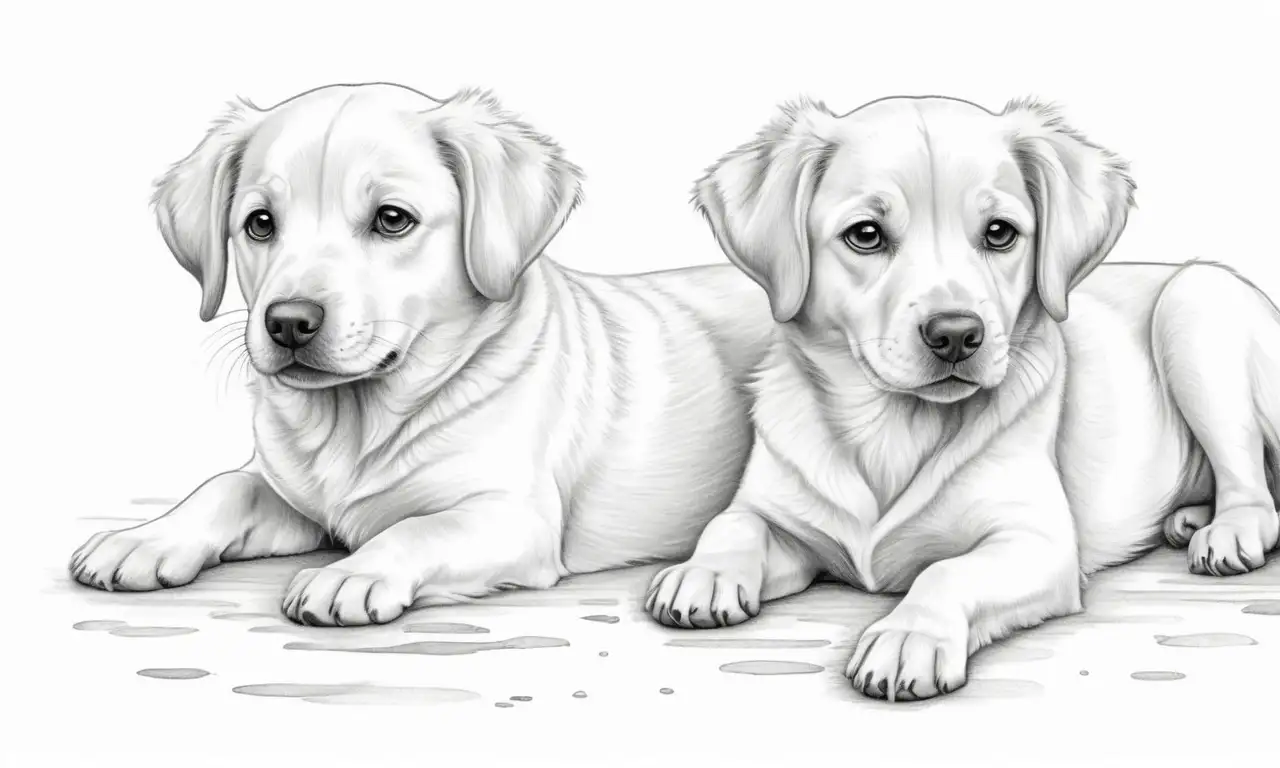 La ilustración transmite la angustia y confusión de un perro preocupado a través de texturas, sombras y colores apagados