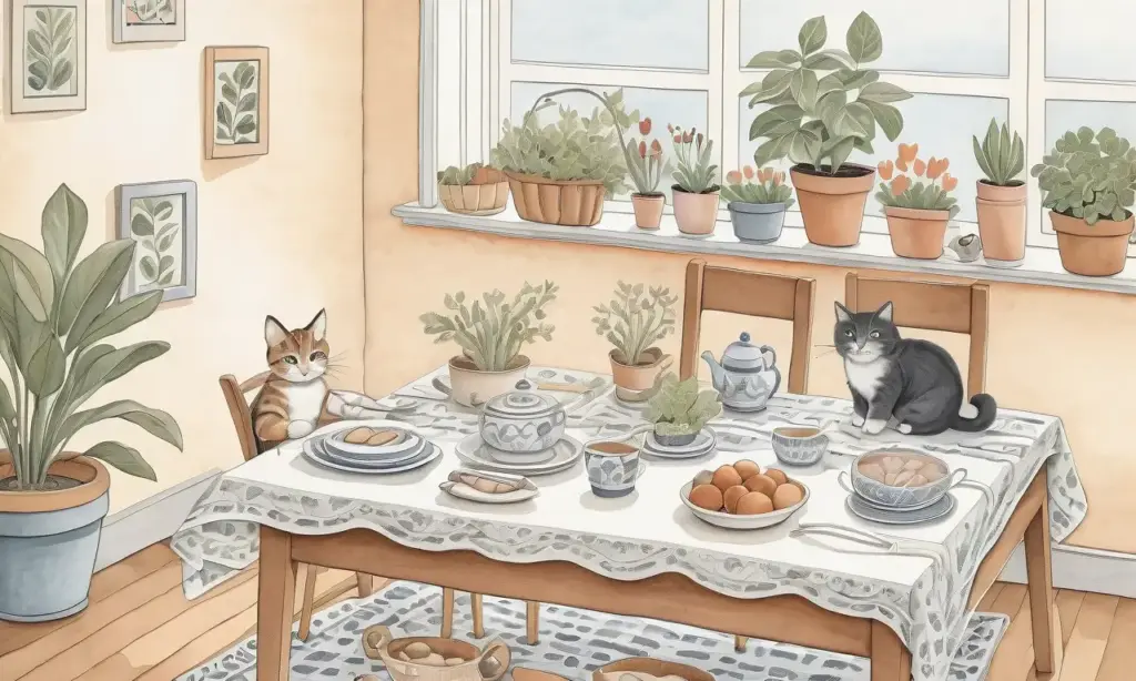 Una acogedora cocina iluminada por el sol