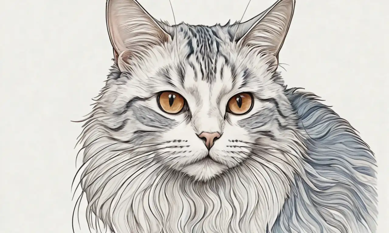 Colores suaves y texturas delicadas reflejan tensión y ansiedad en un gato