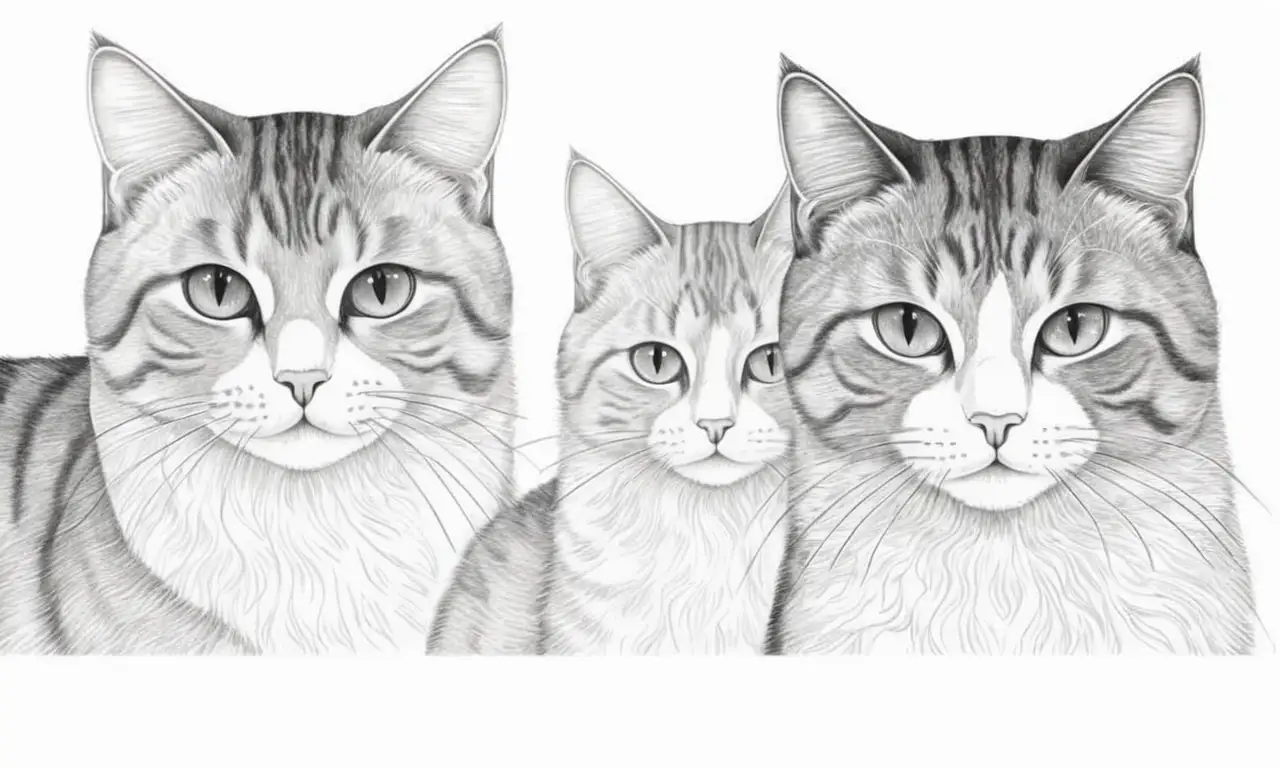 Un gato elegante esbozado con delicados trazos y suaves sombras evoca calma y movimiento