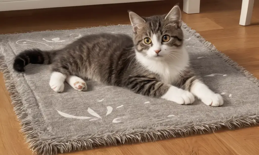Una acogedora escena de un gatito y un perro radiando amor y complicidad bajo la luz del sol