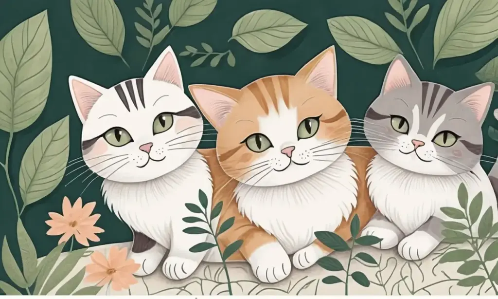 Ilustración juguetona de un gato con texturas suaves