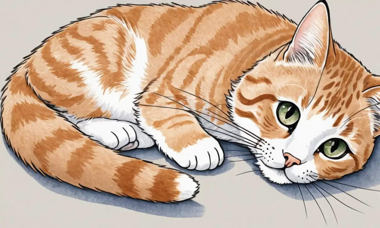 Un dibujo de un gato resalta su elegancia y conexión con su entorno