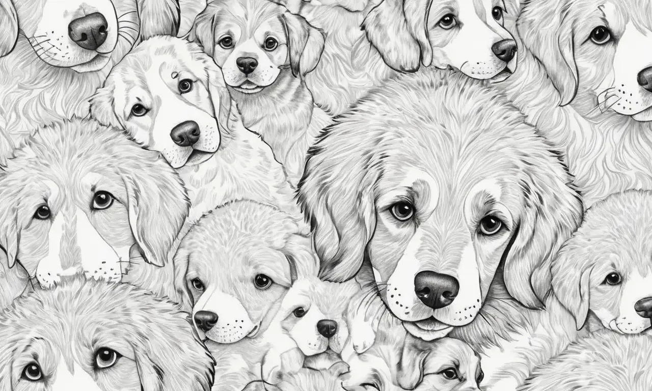 El arte muestra perros detallados en poses dinámicas y con contrastes que evocan urgencia y emociones