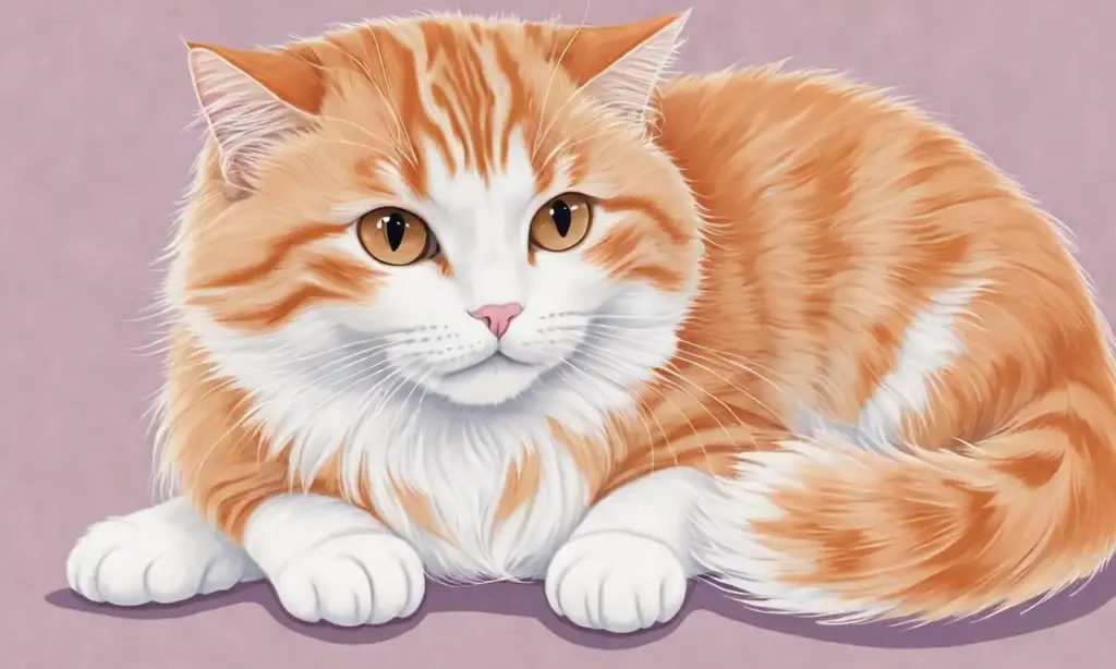 Gato suave y juguetón con piel de colores anaranjados y blancos sobre un fondo sutil y atractivo