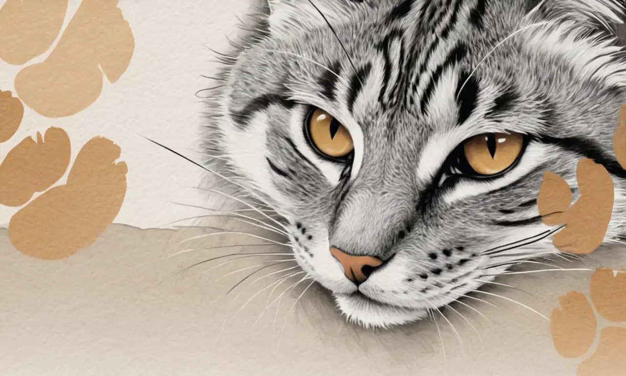 Una composición que muestra la ansiedad de un gato y su dueño a través de texturas, sombras y expresiones