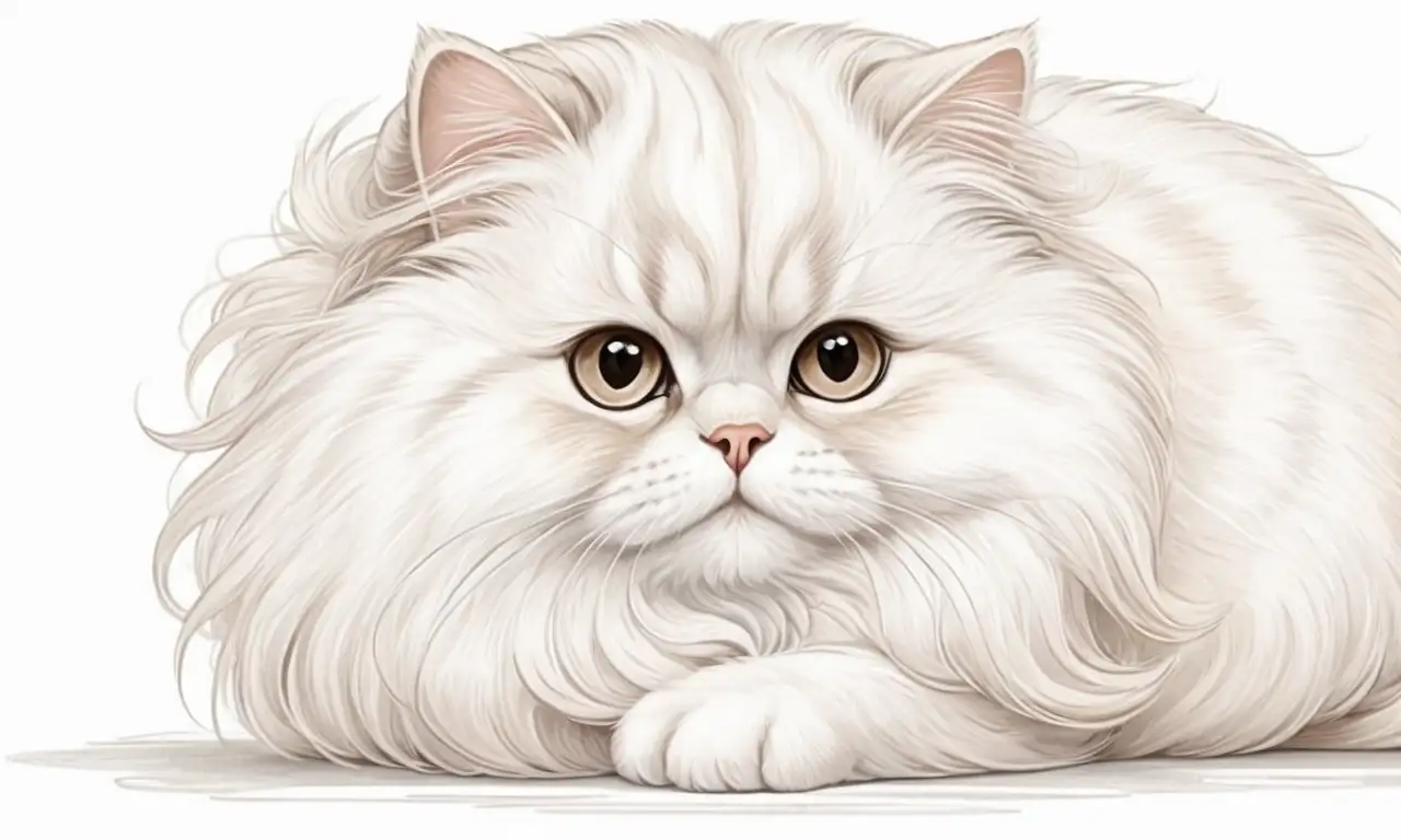 Retrato de un gato persa con suaves colores y detalles delicados