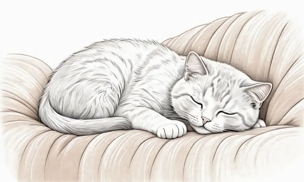 Una tranquila escena de un gato curioso sobre una manta suave