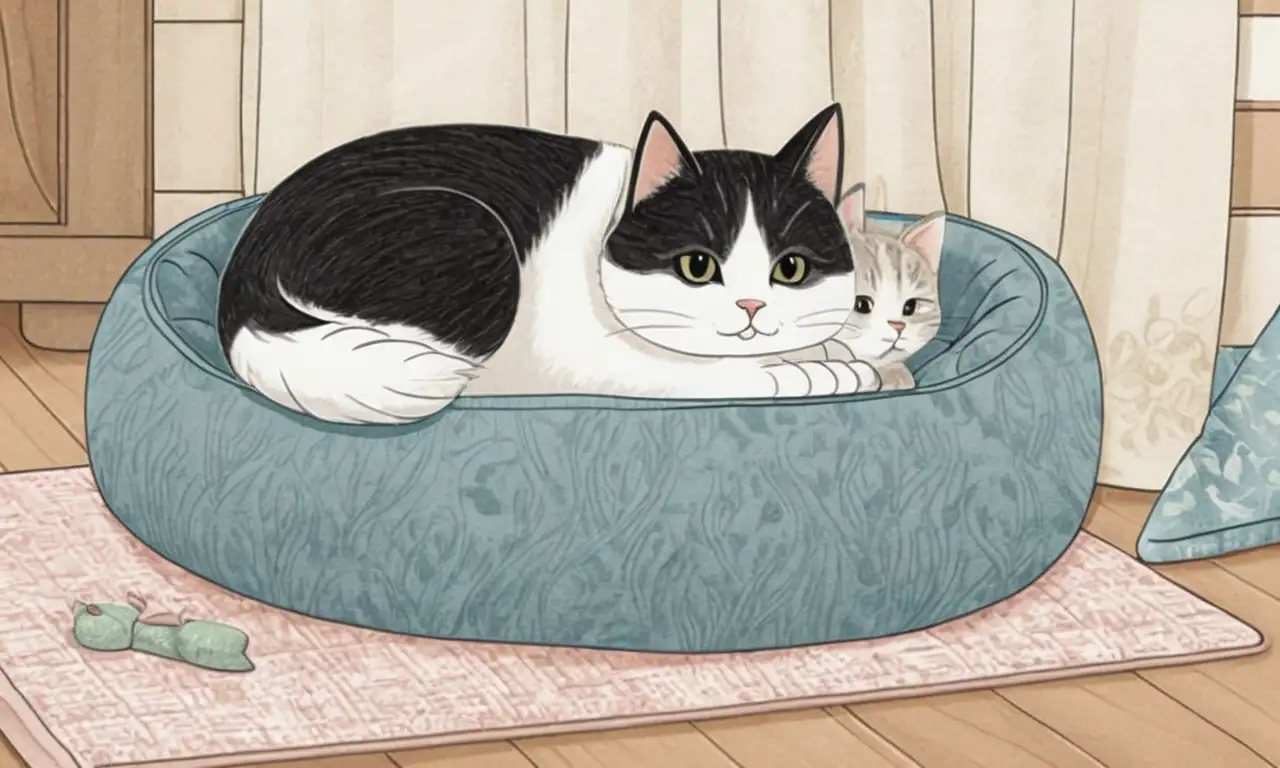 Un gato tranquilo descansa en un ambiente cálido y acogedor