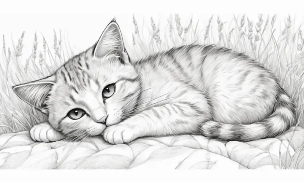 Gato tranquilo con pelaje suave y detalles delicados en un ambiente acogedor