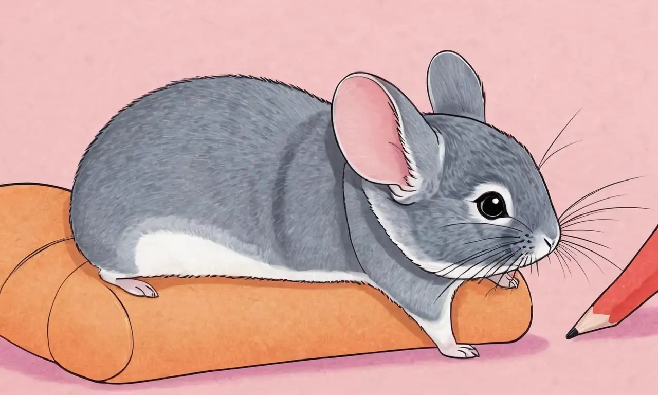 Colores vibrantes y suaves sombras dan vida a la juguetona forma de un chinchilla rodeado de juguetes y armonía