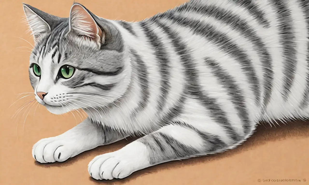 Un gato juguetón con trazos suaves y colores vibrantes interactúa con una mano extendida, capturando un momento equilibrado