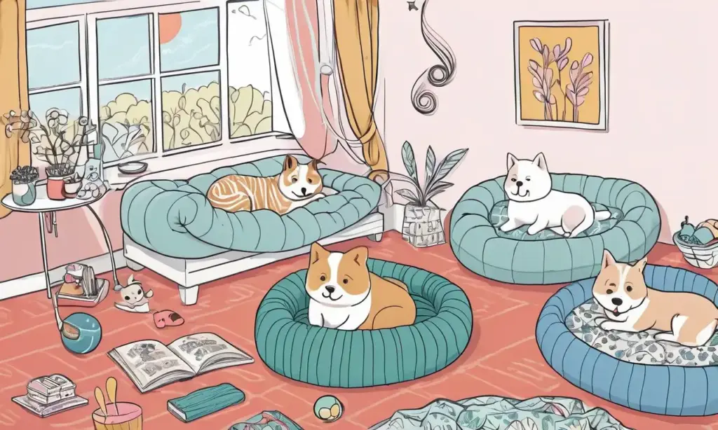 Un tierno paisaje canino se llena de suaves texturas