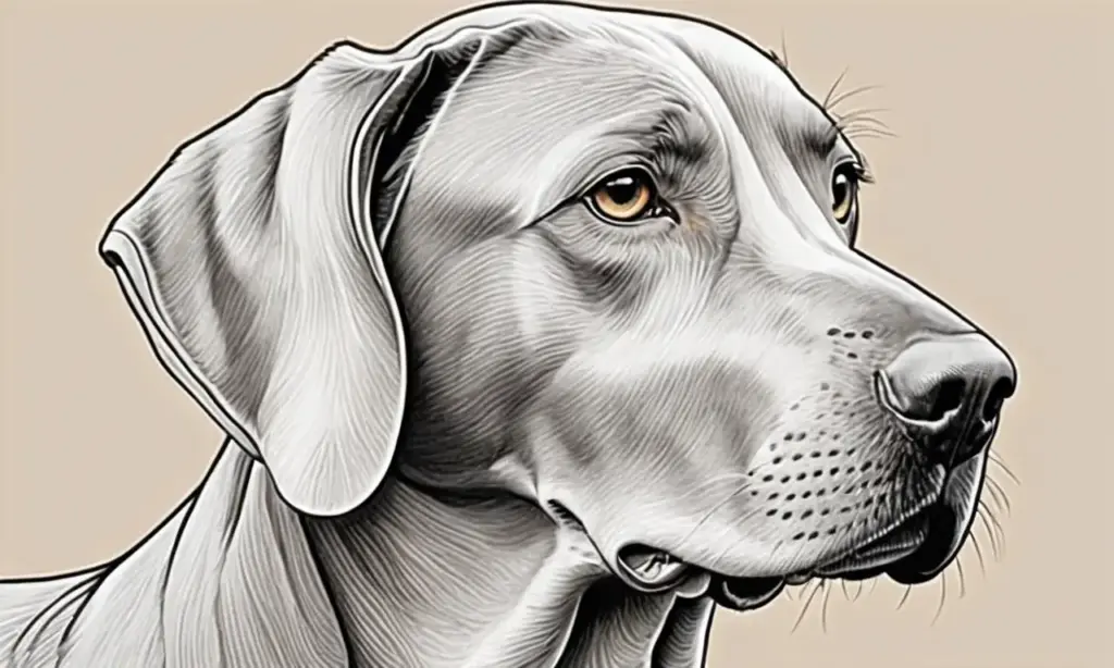 Un Weimaraner elegante se destaca con líneas audaces
