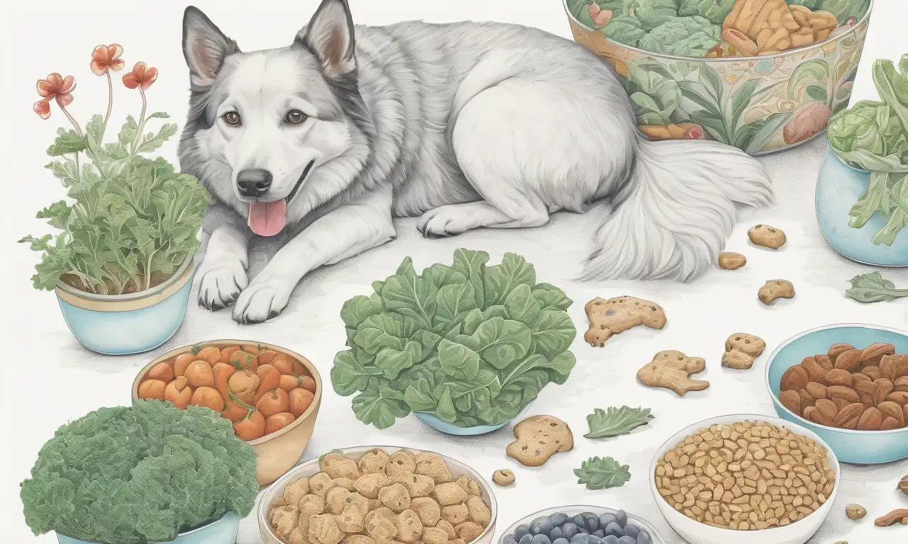 Un dibujo detallado de un perro con un tazón de comida resalta la salud y la esperanza
