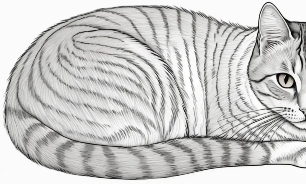 Dibujo de un gato con suavidad y ternura