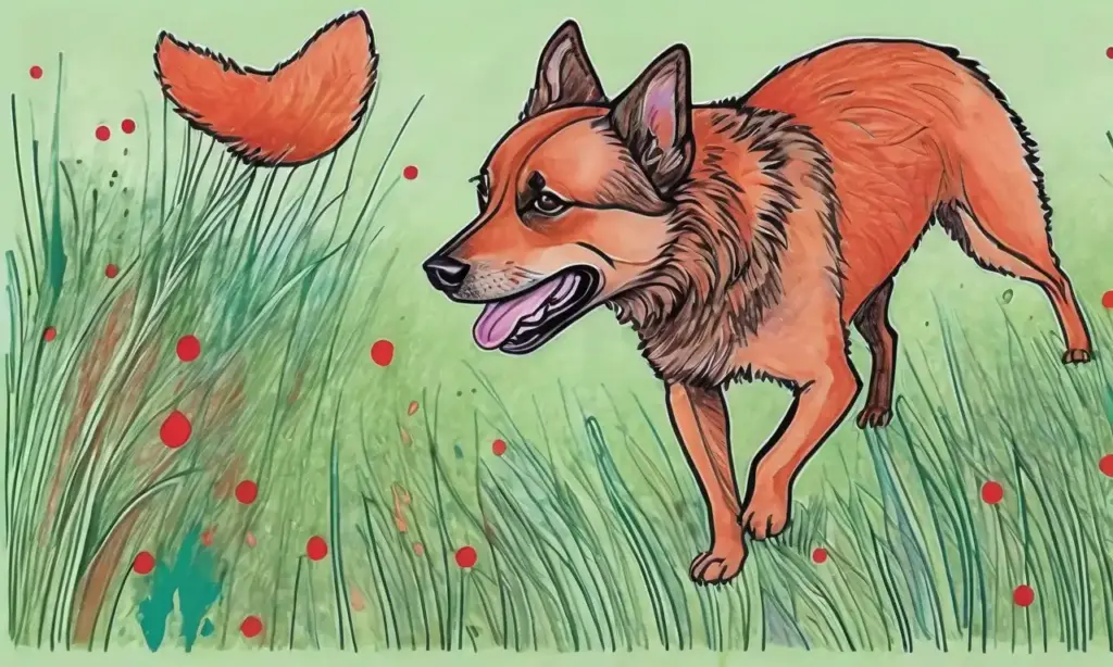 Ilustración de un perro marrón con sombras suaves