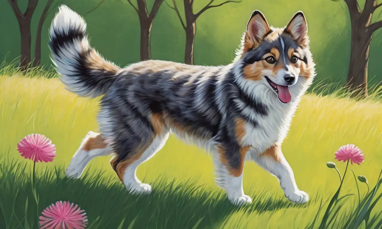 Un animal juguetón con pelaje suave y colores vibrantes que refleja alegría y calidez