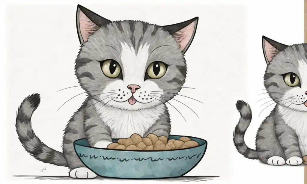 Un gato angustiado con ojos grandes y detalles de pelaje en un ambiente tenso y descuidado