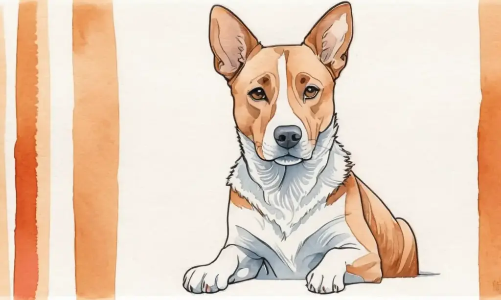 Una ilustración de un perro con pelaje chamuscado envuelto en vendas