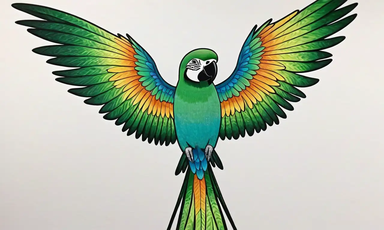 Hermosos y vibrantes loros con plumas verdes en un entorno natural