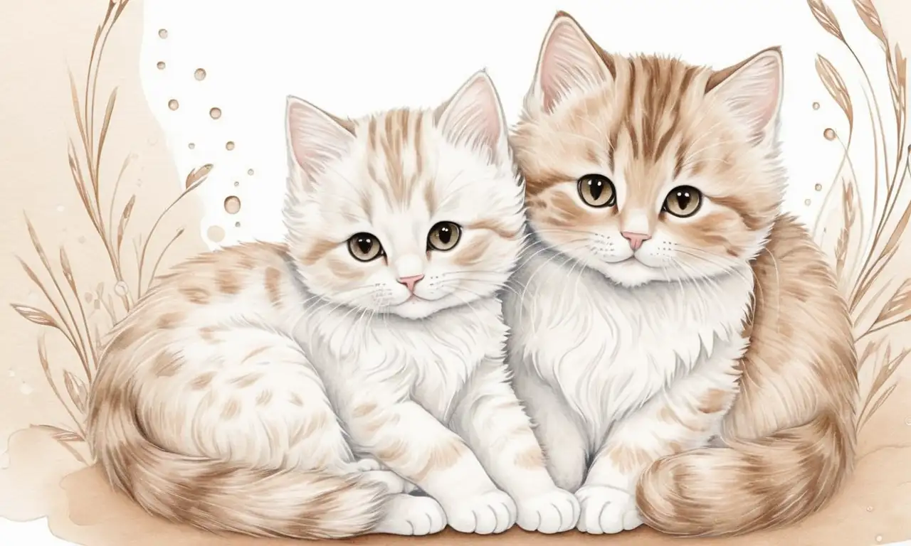 Una madre gata cariñosa con suaves líneas y tonalidades cálidas, rodeada de juguetones gatitos y detalles realistas