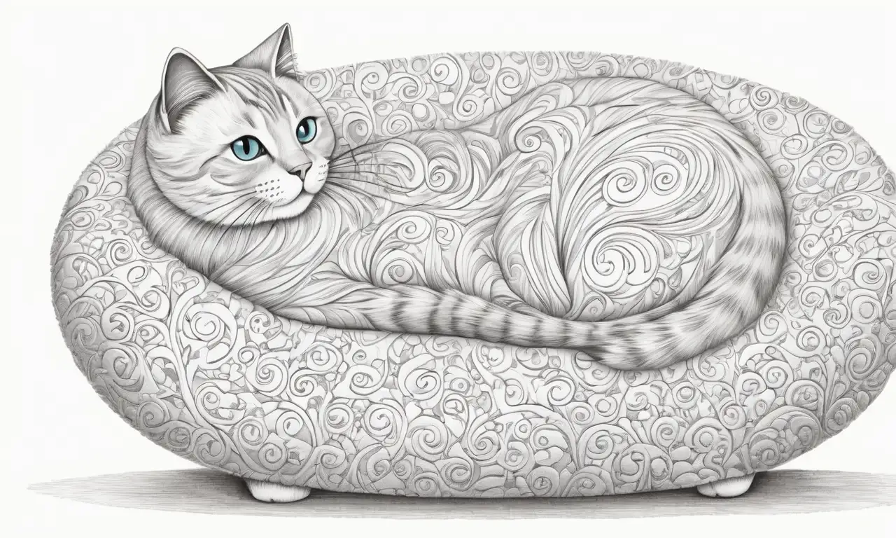 Un gato con lines curvas, pelaje suave y un ambiente acogedor