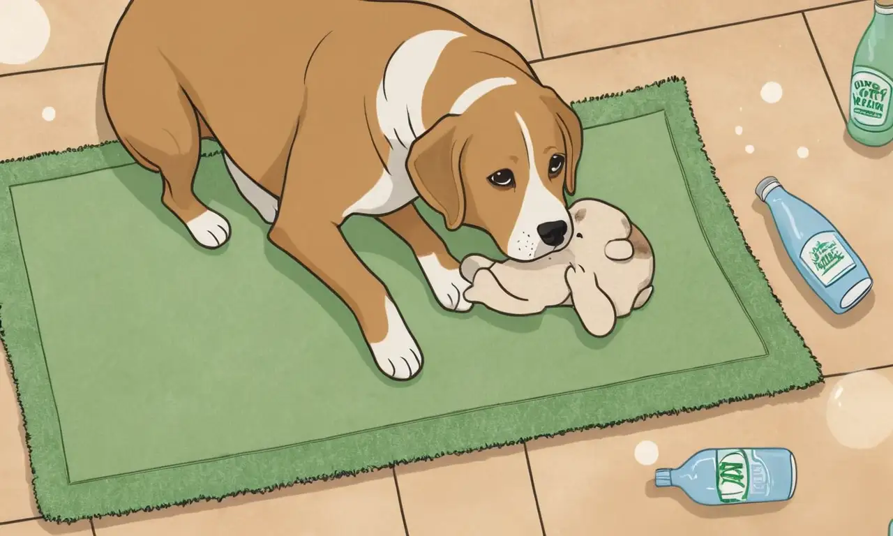 Un perro de suaves tonalidades marrón y crema, con orejas caídas, se encuentra en un ambiente de contrastes, reflejando confianza y malestar