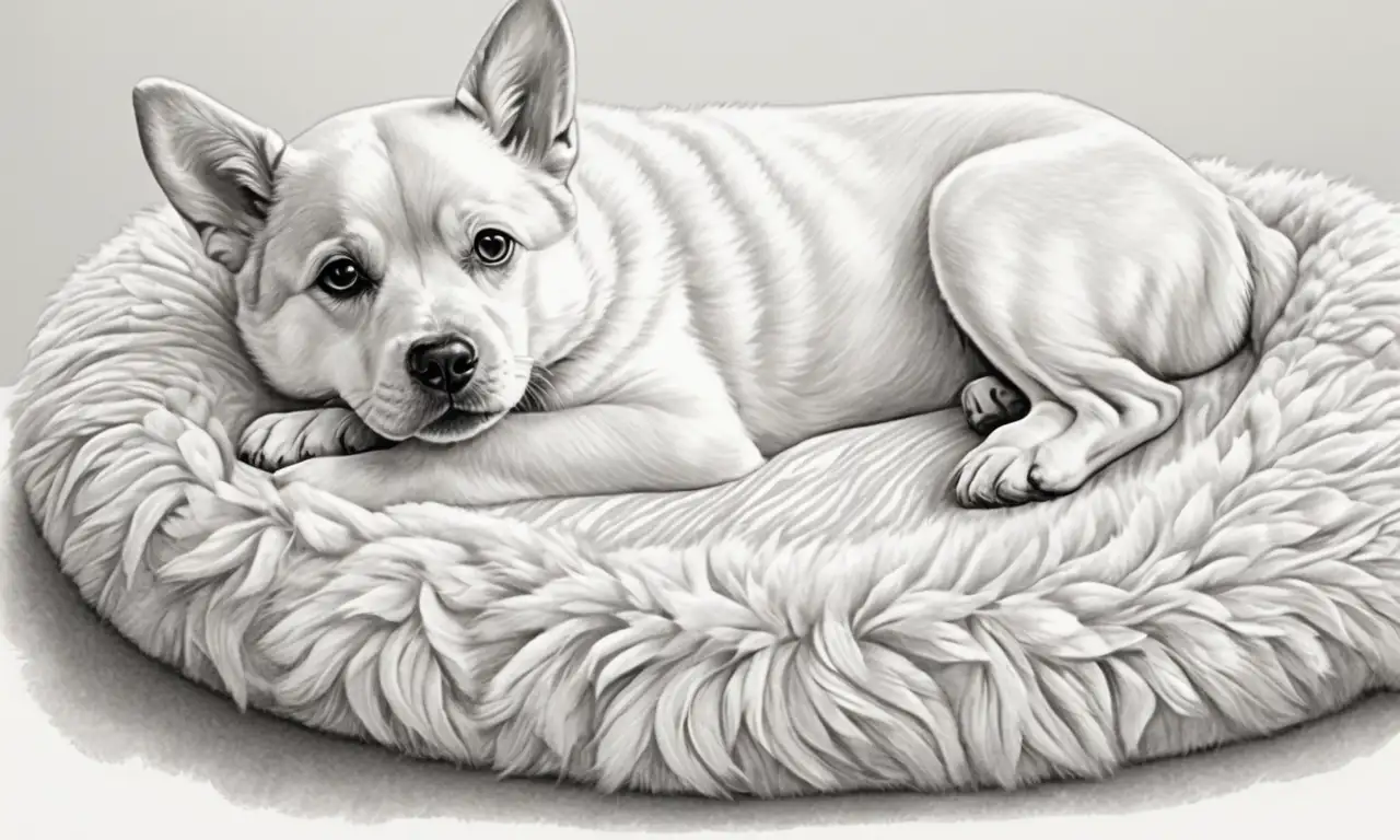 Imagen de un perro con tonos suaves, textura delicada, y detalles realistas