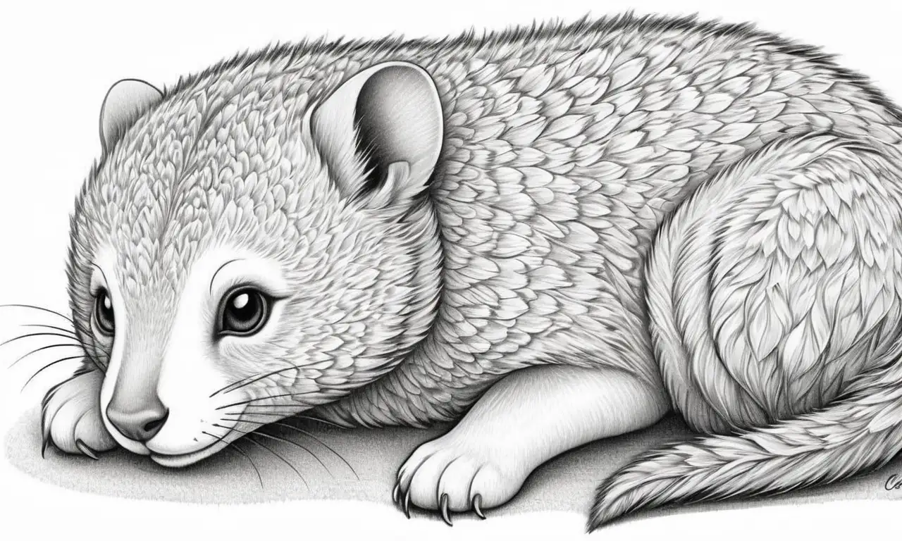 Una cobaya serena y detalladamente ilustrada en un entorno tranquilo