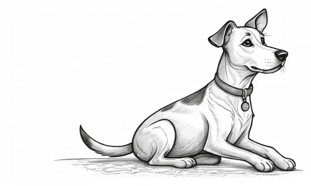 Un perro preocupado mira con ojos ansiosos junto a su dueño en un fondo borroso