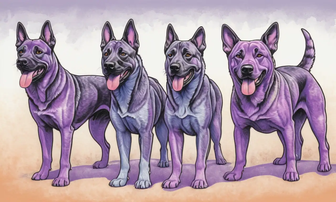 Un detallado arte muestra perros en un ambiente armonioso, con texturas y colores que resaltan su vitalidad