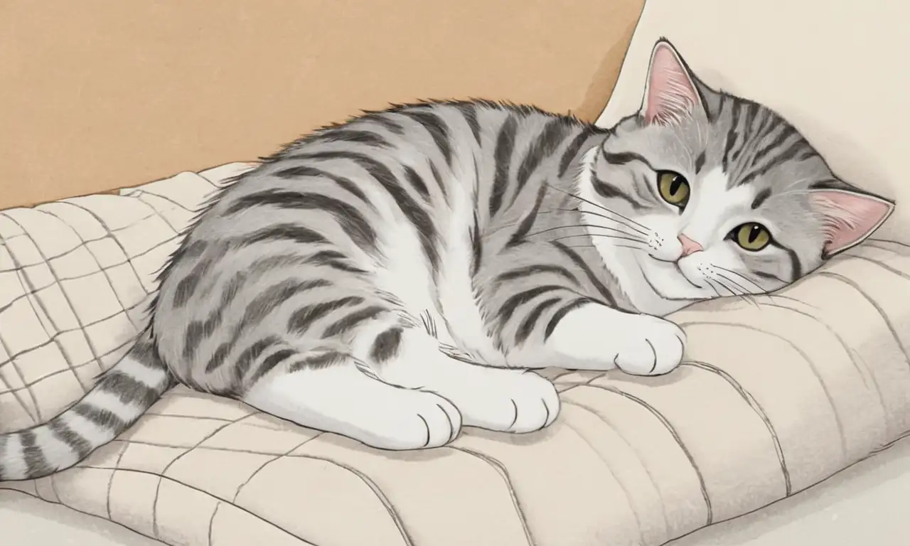 Un gato suave en un ambiente acogedor, rodeado de calidez y amor