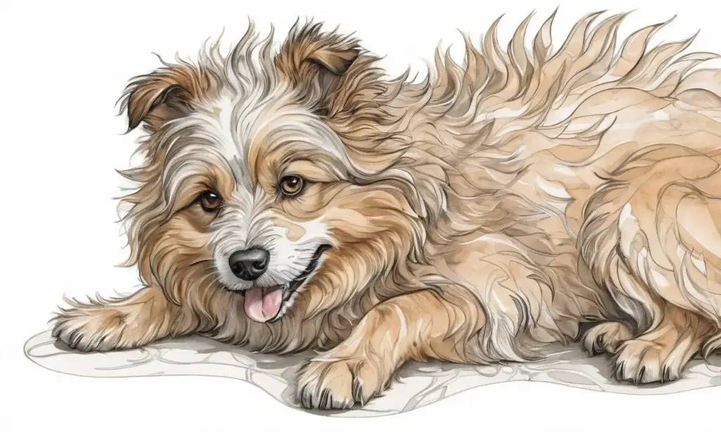 Un perro preocupado recibe agua en un ambiente cálido y acogedor