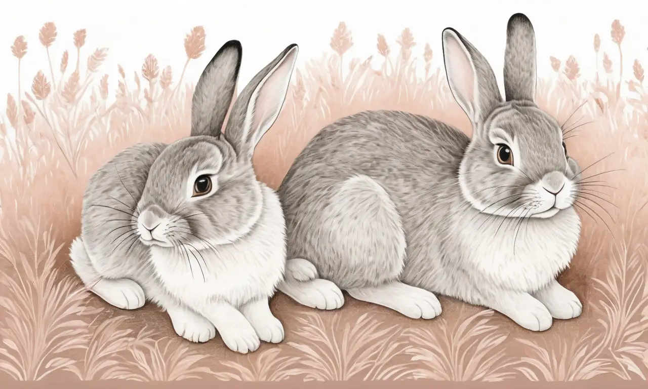 Un conejo de suaves tonos terrestres descansa en un entorno sereno con detalles realistas