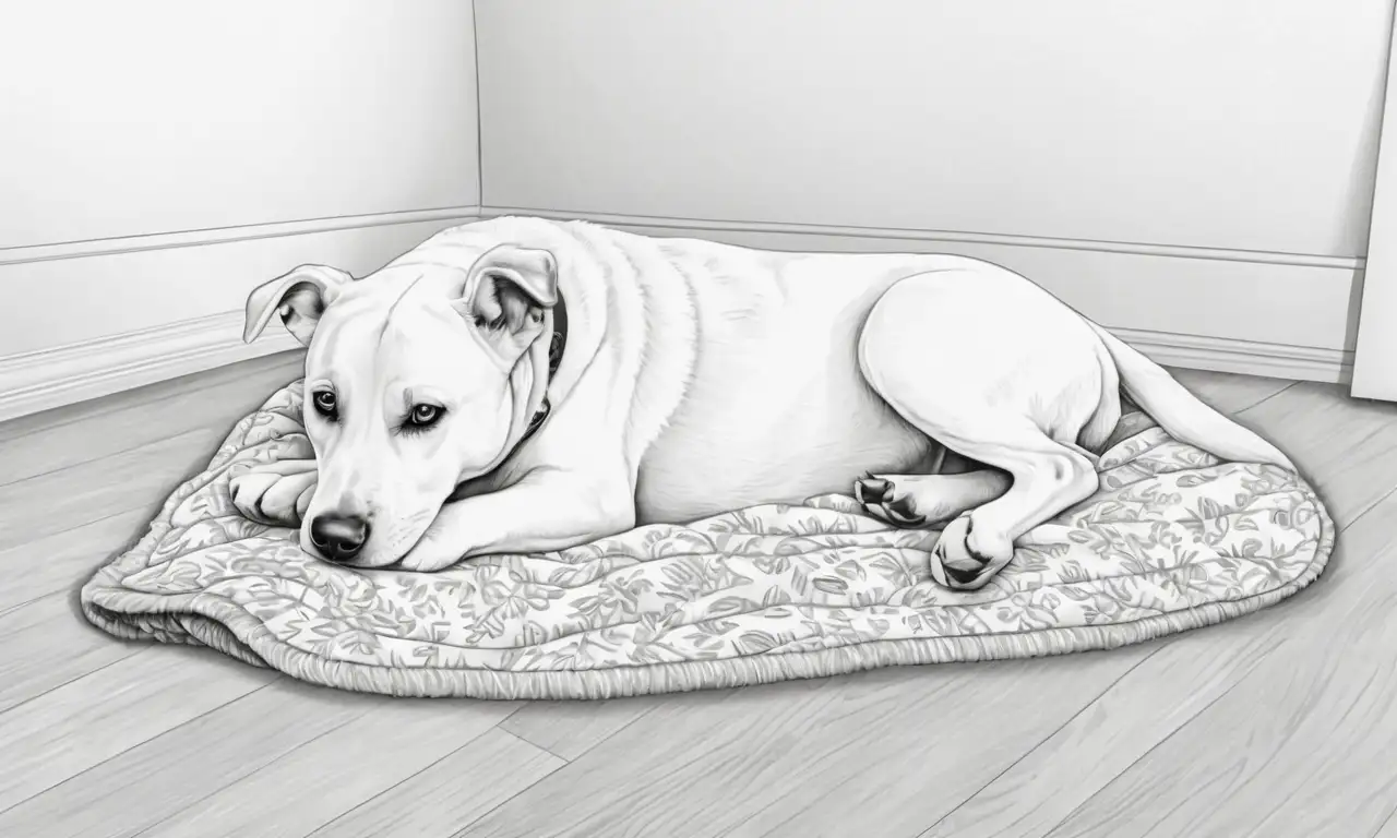 El dibujo de un perro en un ambiente cálido evoca tranquilidad y conexión