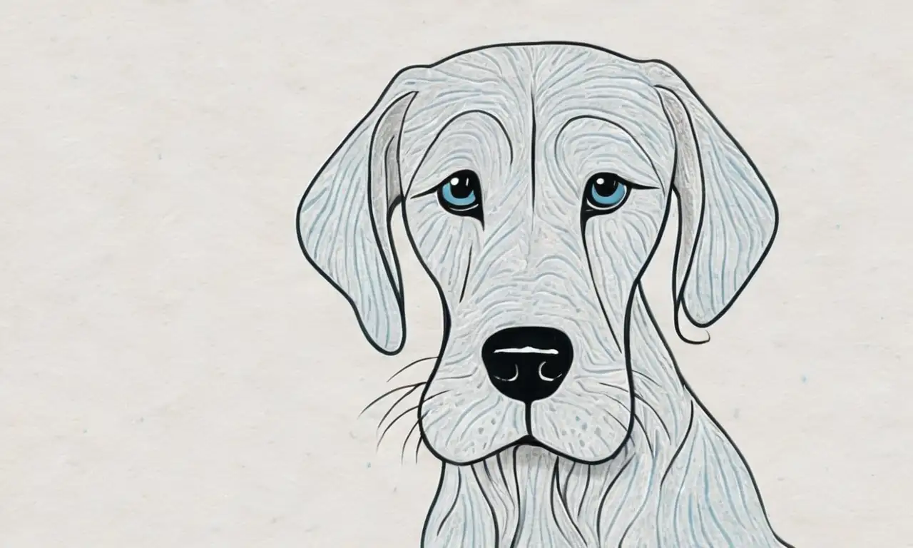 Un perro preocupado con sombras suaves y un ambiente lleno de urgencia