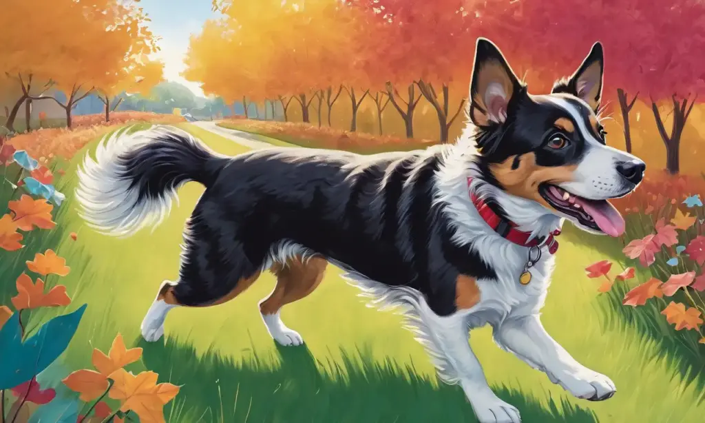 Un perro juguetón y su dueño interactúan en un momento lleno de alegría y calidez