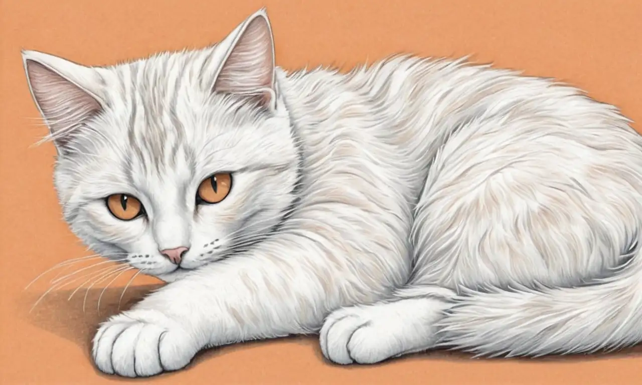 Un gato tierno descansa con una pierna vendada, rodeado de un ambiente cálido y cuidadoso