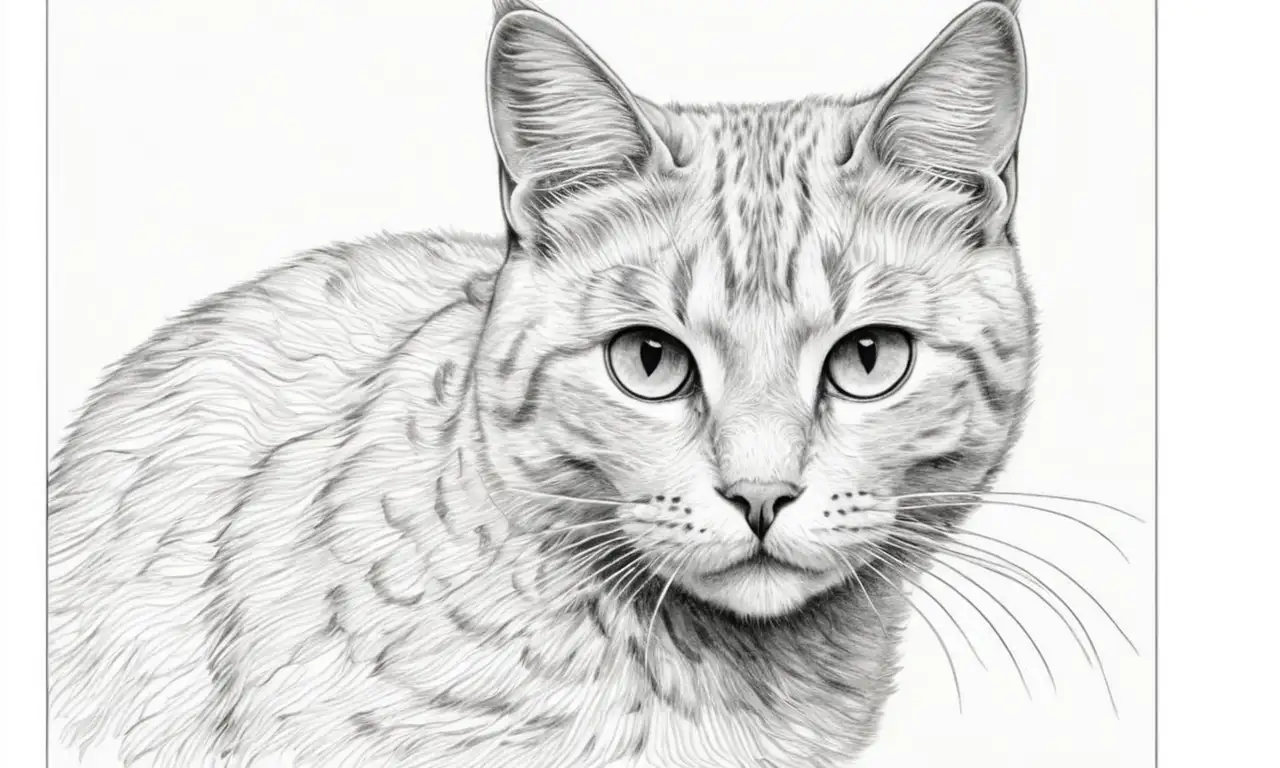 El dibujo de un gato curioso refleja preocupación y pérdida a través de sombras, texturas y contrastes