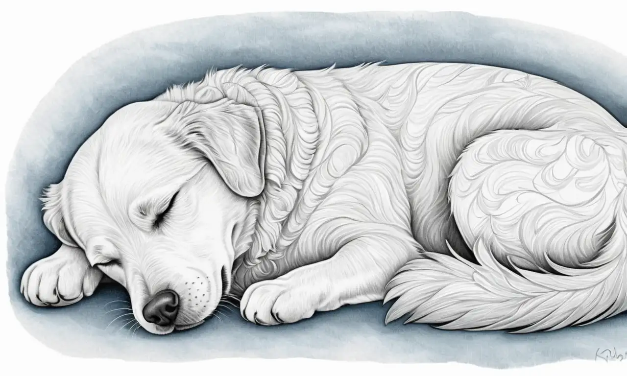 Un perro dormido en un fondo suave y acogedor evoca tranquilidad