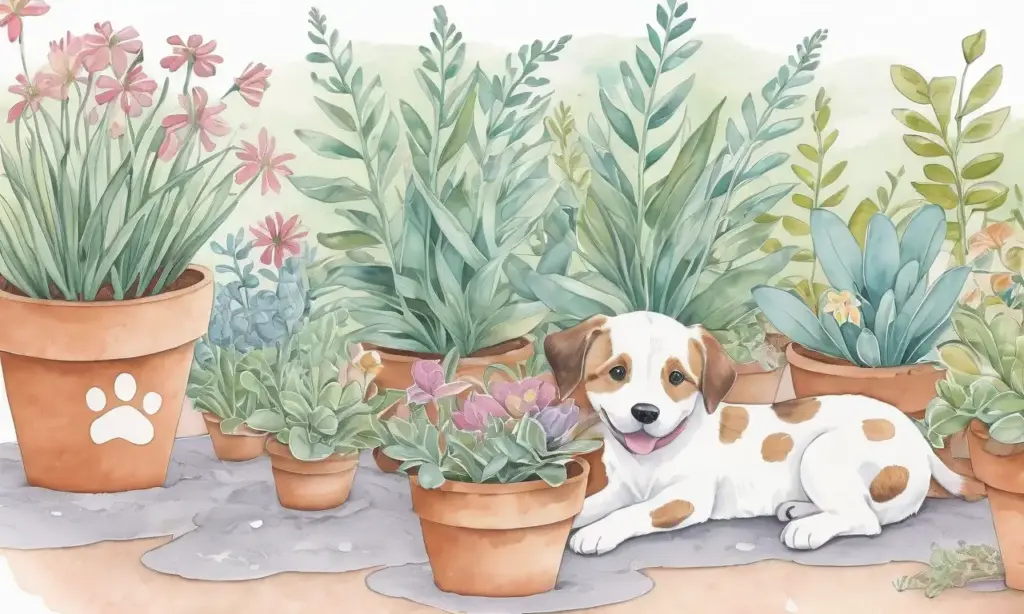 Escena de jardín vibrante con plantas verdes