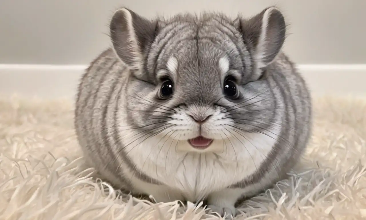 Chinchilla suave y esponjoso en un entorno acogedor y colorido