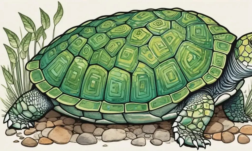 Una escena armoniosa de tortuga en un entorno natural