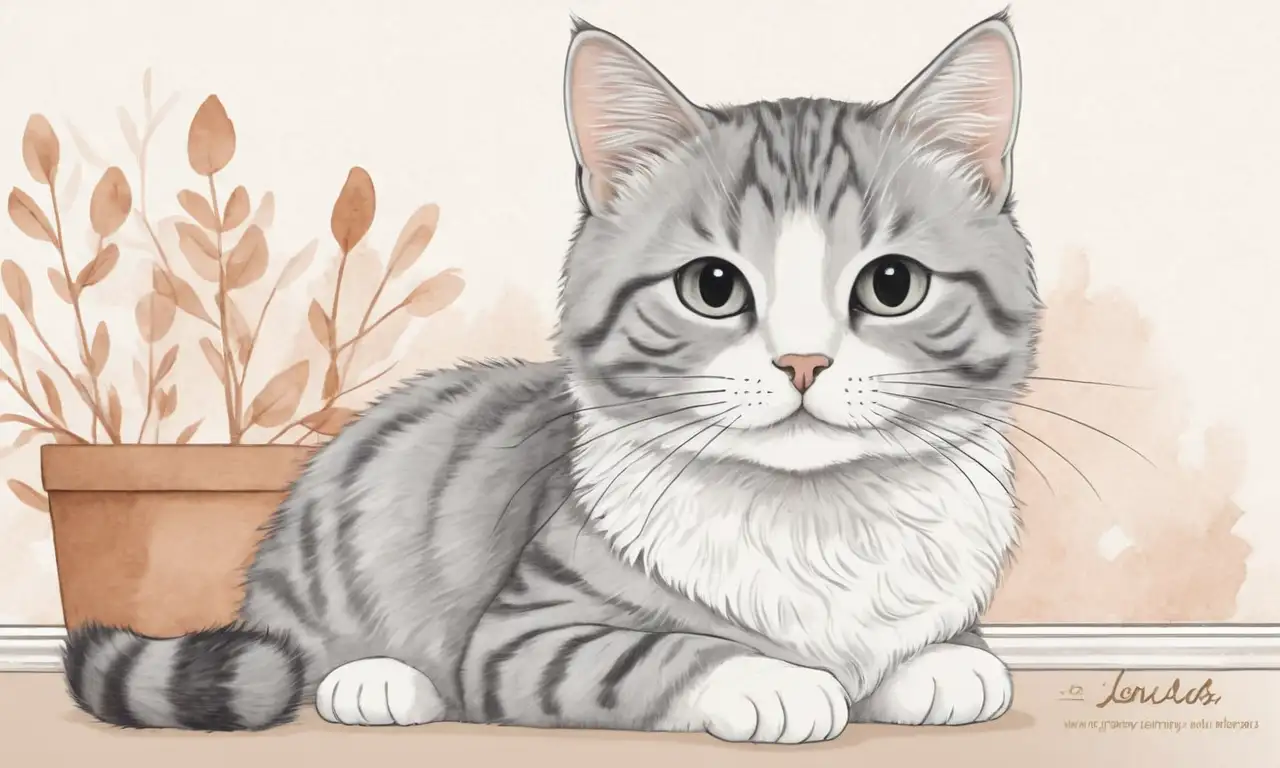 Colores suaves y texturas armoniosas crean ilustraciones tranquilas de hierbas y gatos