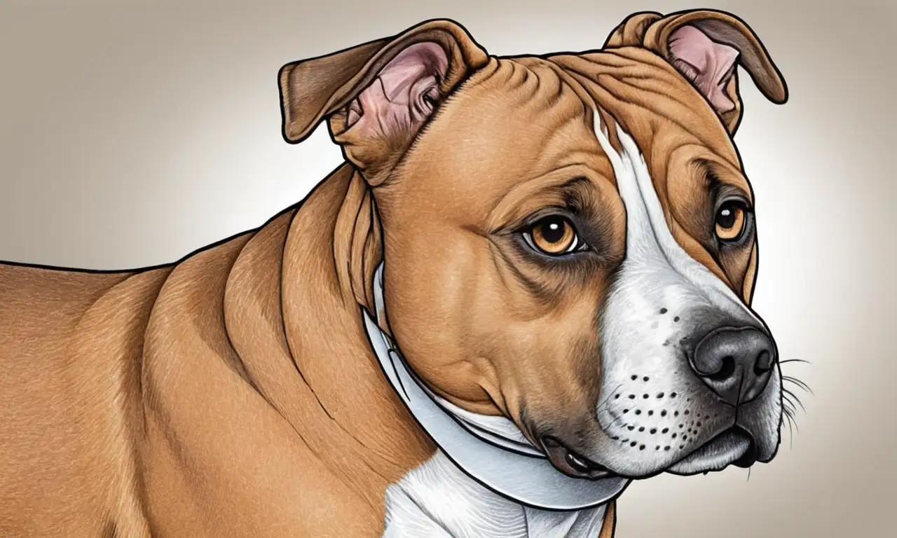 Una representación vibrante y detallada del American Staffordshire Terrier resalta su confianza y calidez