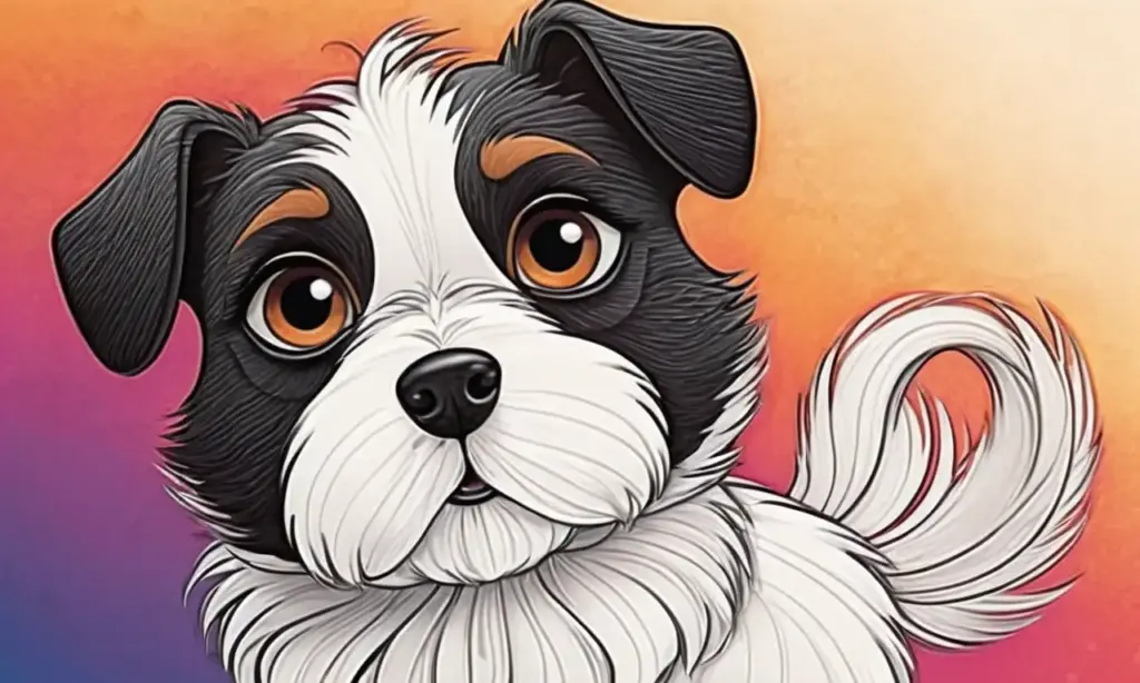 Silueta canina detallada con pelaje suave